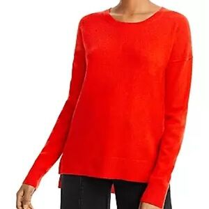 Aqua Cashmere Women’s Orange Crewneck Sweater NWT